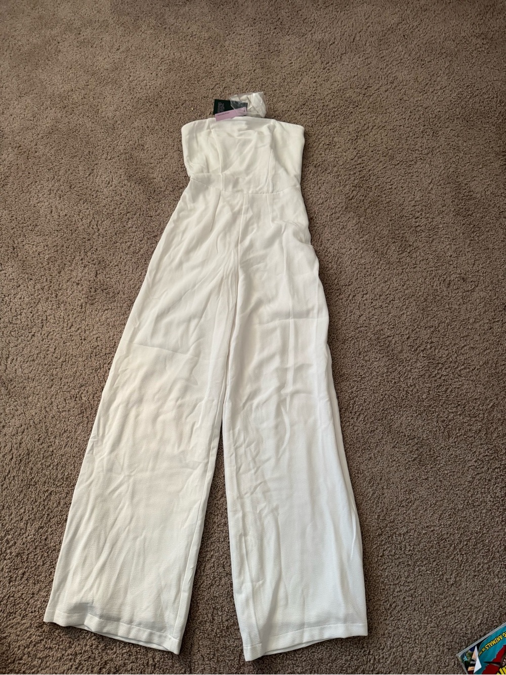 Wild Fable Strapless Wide-Leg Jumpsuit in White